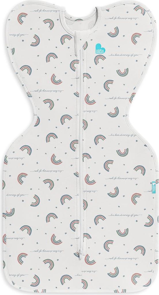Love to Dream Swaddle Up Pucksack Weiß Regenbogen Traum, 1,0T Medium (6-8,5kg)