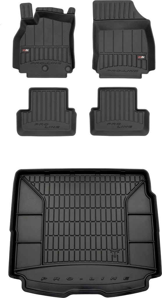 FROGUM Gummimatten Auto Fußmatten + Kofferraummatte für Renault Megane III 08-16
