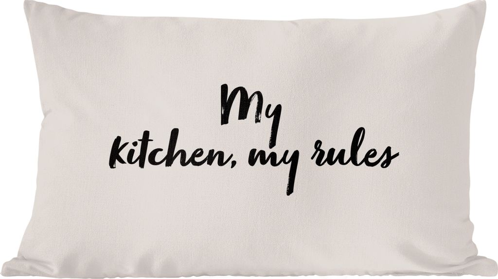 MuchoWow Zierkissen Sofakissen Wohnzimmer Dekokissen 60x40 cm Meine Küche, meine Regeln - Kulinarisches - Zitate - Sprichwörter - Koch - Kopfki...