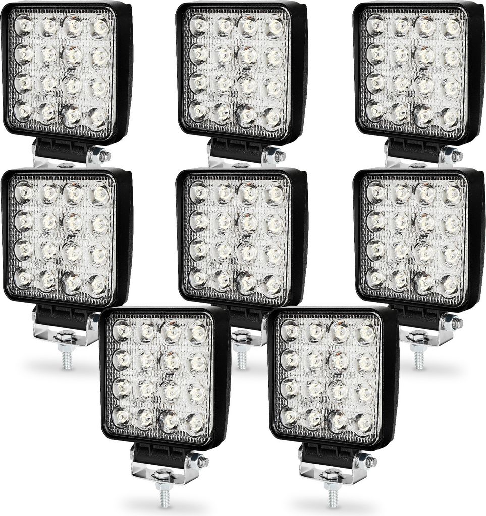 TolleTour TolleTour 8 Stück 48W LED Arbeitsscheinwerfer Offroad Arbeitslicht 10V-30V Rückfahr Scheinwerfer Zusatzscheinwerfer Für Trecker KFZ Ba...