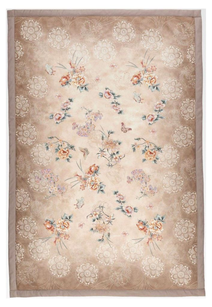 Plaid aus 100% Baumwolle in Beige, Maße: 135 x 190 cm