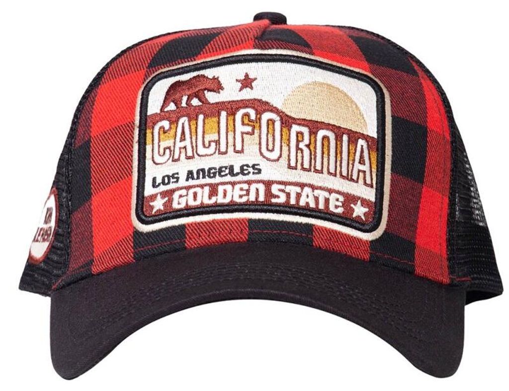 KING KEROSIN Trucker Cap Mit Karo-Front Und Frontpatch Zdjęcie produktu 