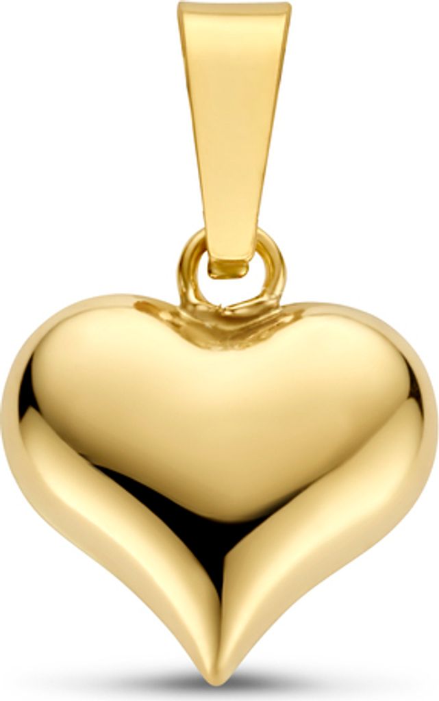 New Bling 9NBG-0448 Gouden Hangertje - Dames - Hartje - Bedel - 9 x 10 mm - 14 Karaat - Goud
