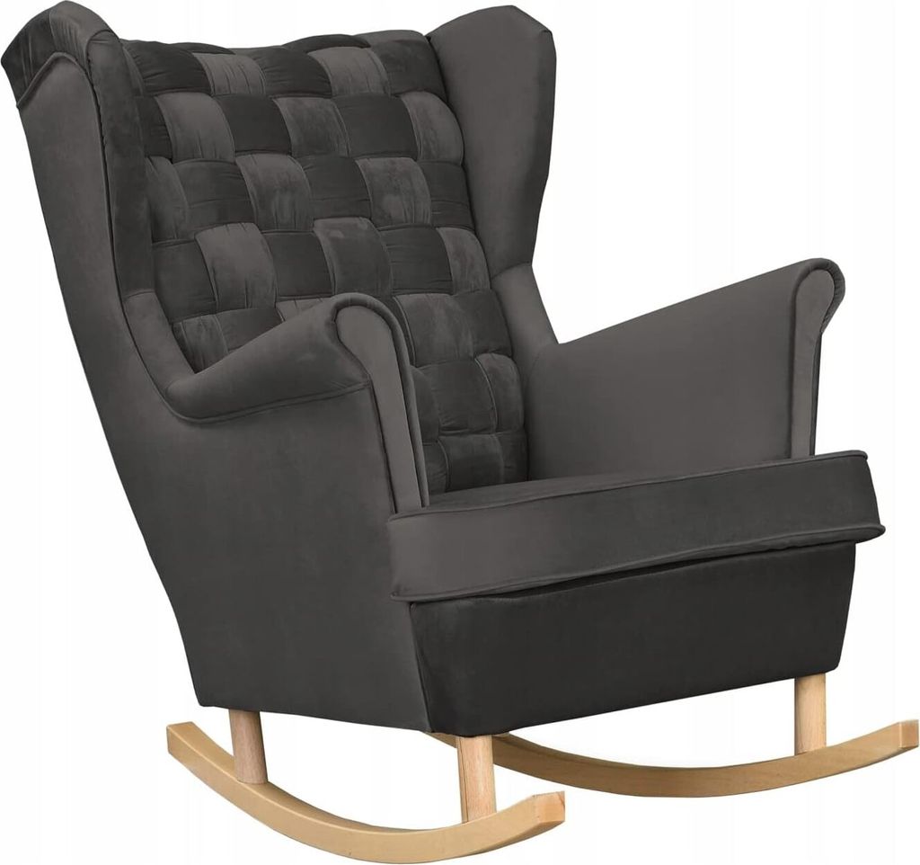 Family Meble Schaukelsessel Carol Relaxsessel Skandinavisch Bequemer Ohrensessel Loungesessel Fernsehsessel Für Wohnzimmer Schlafzimmer Büro (ROY...