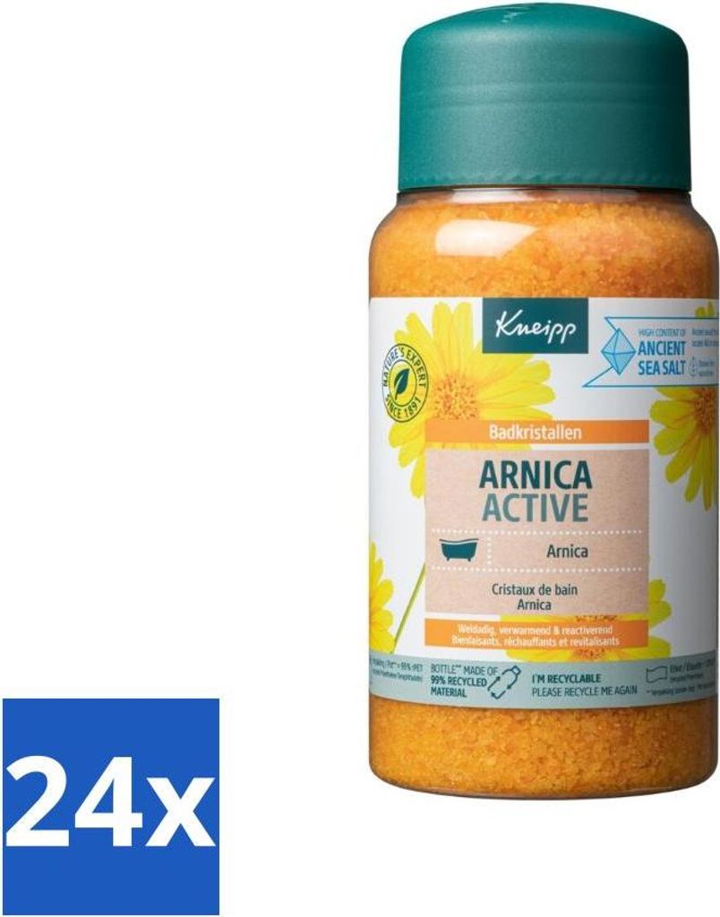 Kneipp - Badesalz - Badekristalle - Muskelentspannung - Arnika - 600 g - Vorteilspack - 24 Stücke