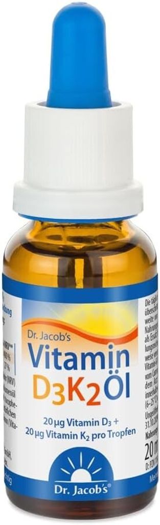 Dr.Jacob's VITAMIN D3K2 Öl 800 I.E.+20 μg D3+K2 20ml PZN 11360196