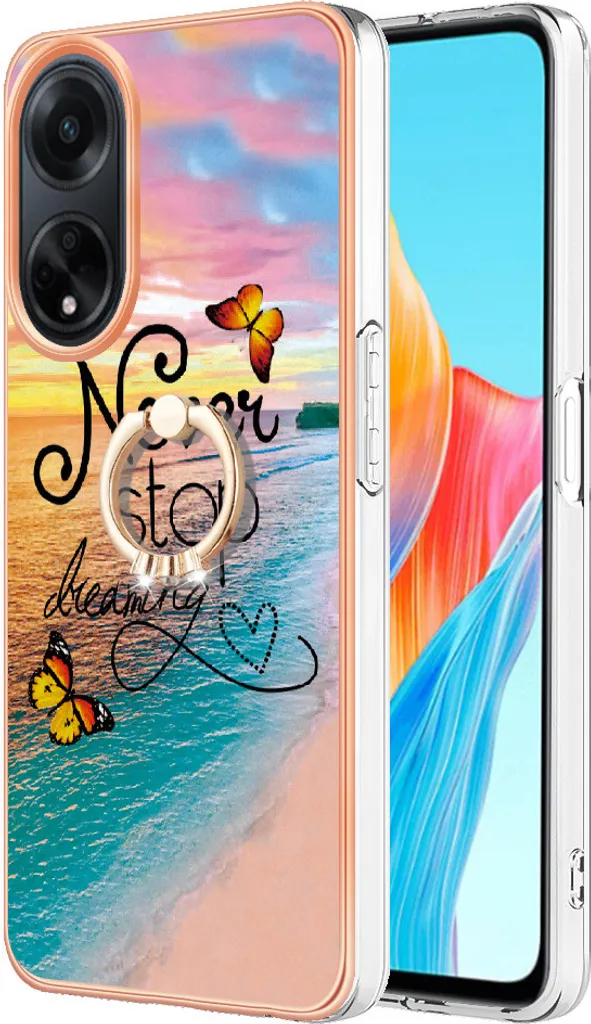 Custodia Oppo A98 a Prova di Bimbo: Silicone, Anello Oro e Sicurezza