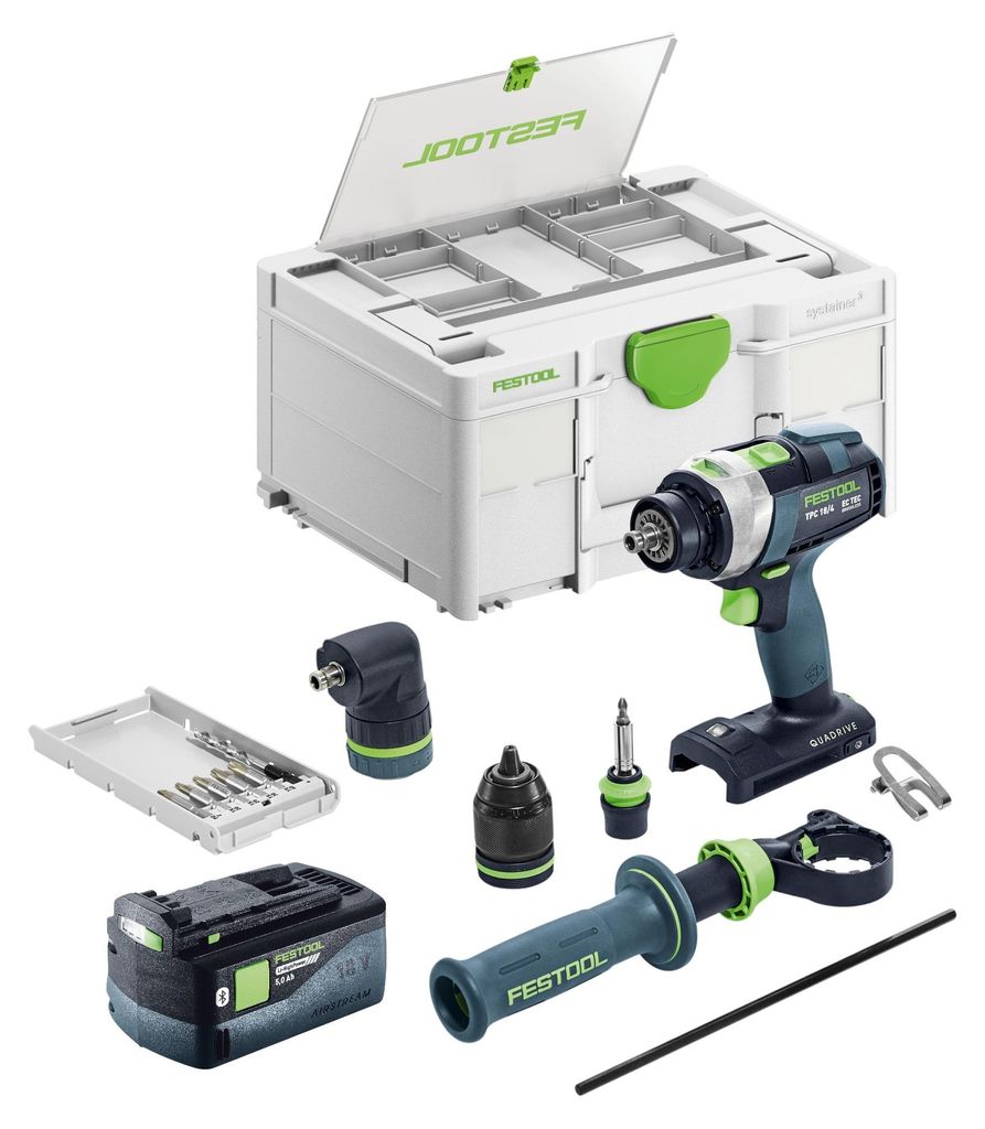 Festool TPC 18/4-Basic-Set Akku Schlagbohrschrauber 18 V 75 Nm Brushless + 1x Akku 5,0 Ah + Systainer - ohne Ladegerät