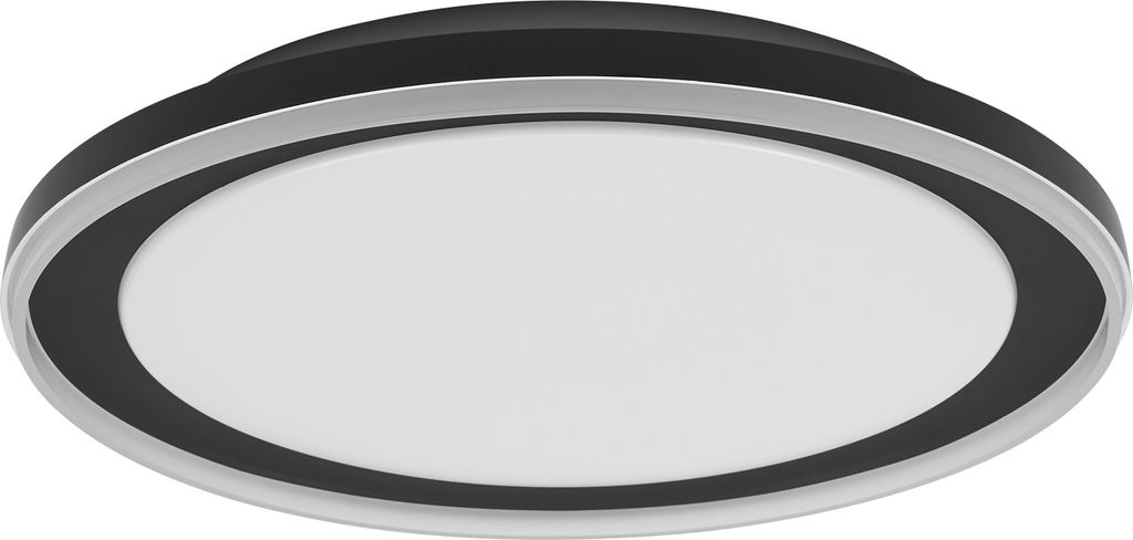 OSRAM ORBIS Pederson LED-Deckenleuchte mit Plastikring, schwarz, 24W, 1450lm, 3000K, 830 freundliches Warmweiß, 450mm Durchmesser, IP20 Schutz, Mo...