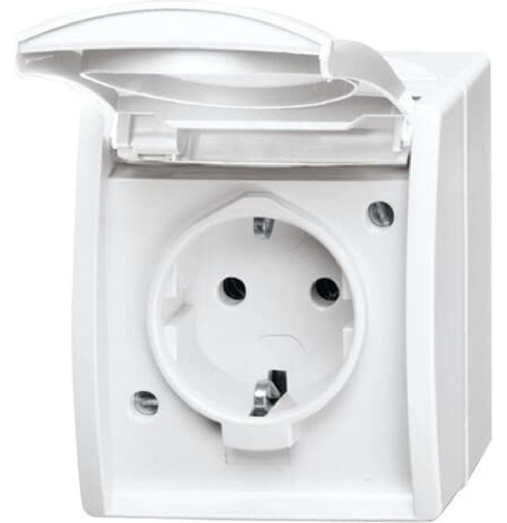 BUSCH JAEGER 2083-0-0834 - CEE 7/3 - 2P+E - Weiß - IP44 - Produktbild 