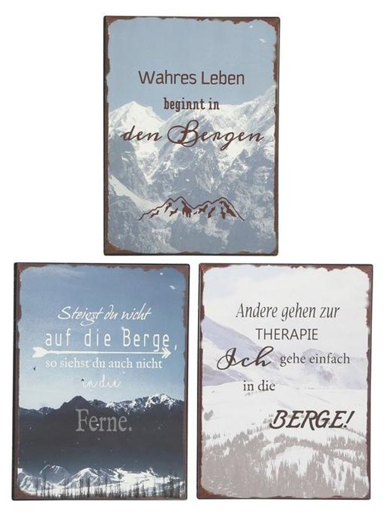 Schilder Berge Dekoschilder mit Sprüchen Nostalgisch  L 40 Produktbild 