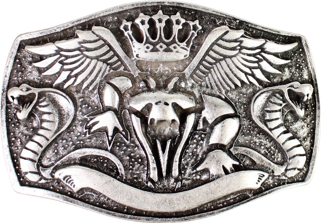 FRONHOFER Gürtelschnalle Kobra, altsilber, 4cm, Cobra Buckle, Westernschnalle