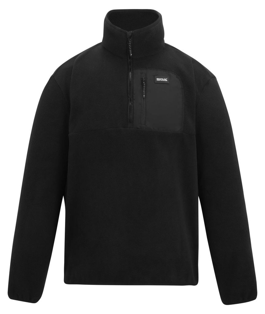 Regatta - "Frankie" Fleece-Oberteil für Herren, mit halbem Reißverschluss RG12566 (3XL) (Schwarz/Schwarz)