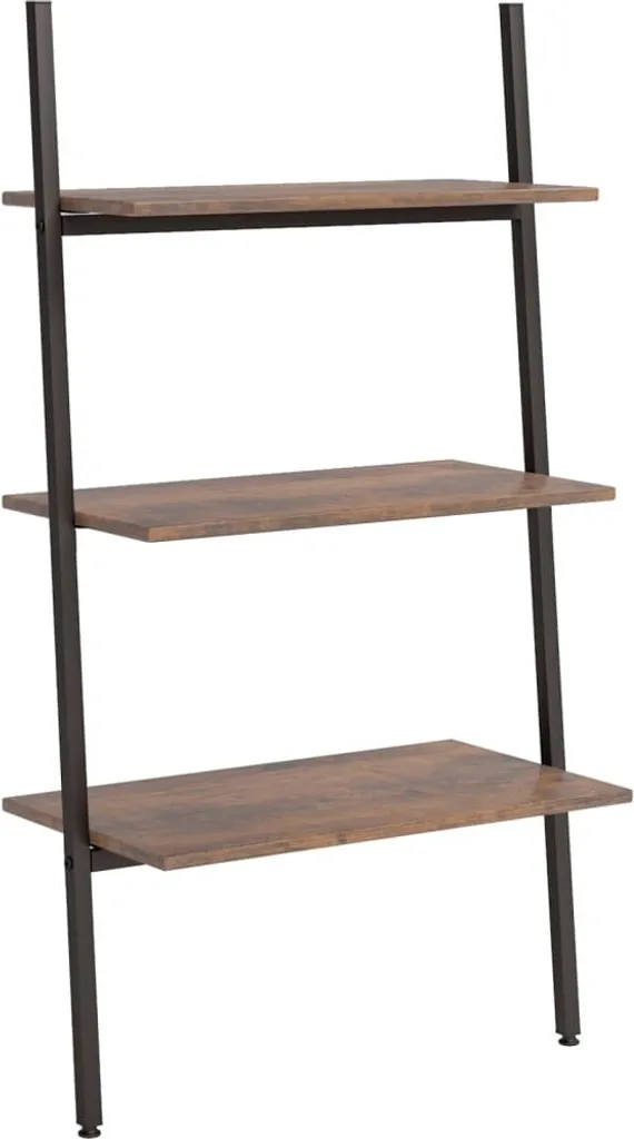 Scaffale Scala Porta Piante e Libri - Design Vintage Marrone e Nero