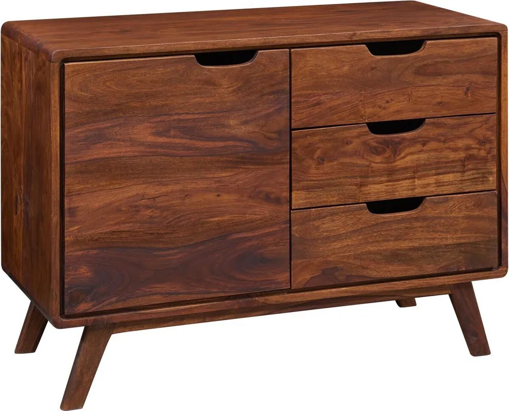 Petit buffet en bois massif palissandre noisette 90x40 MALMÖ 2 #104