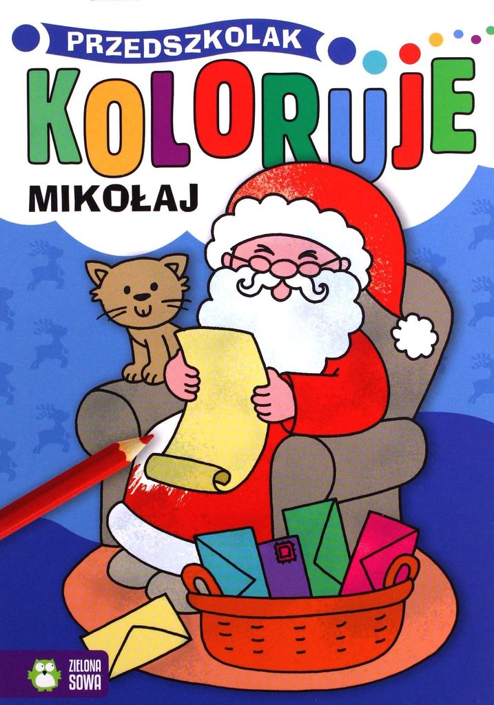 Przedszkolak koloruje. Mikołaj