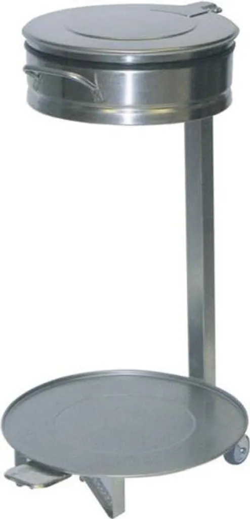 Porte-sac poubelle 450mm inox avec roues et couvercle hermétique KBS