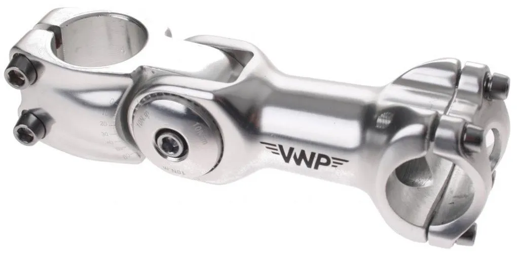 Potence VWP AS-820 Argent Contre le Mal de Dos à Vélo Réglable 110mm