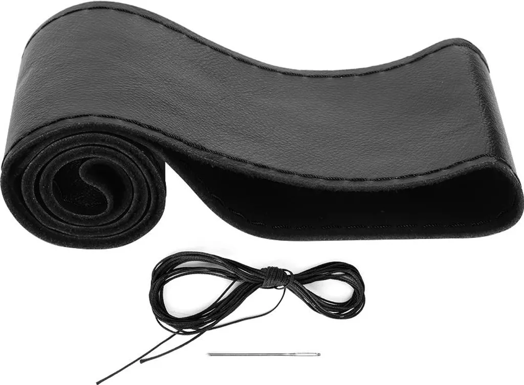 Kit Coprivolante DIY Pelle Nera Interni Auto Sport - Cucitura Professionale