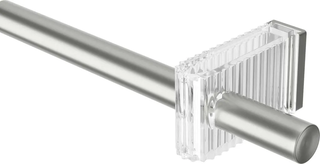 Tringle à rideaux extensible Flute 107-305 cm nickel brossé 25 mm Ø