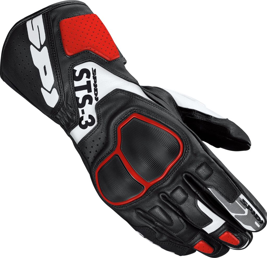 Spidi STS-3 Motorrad Handschuhe, schwarz/rot, M
