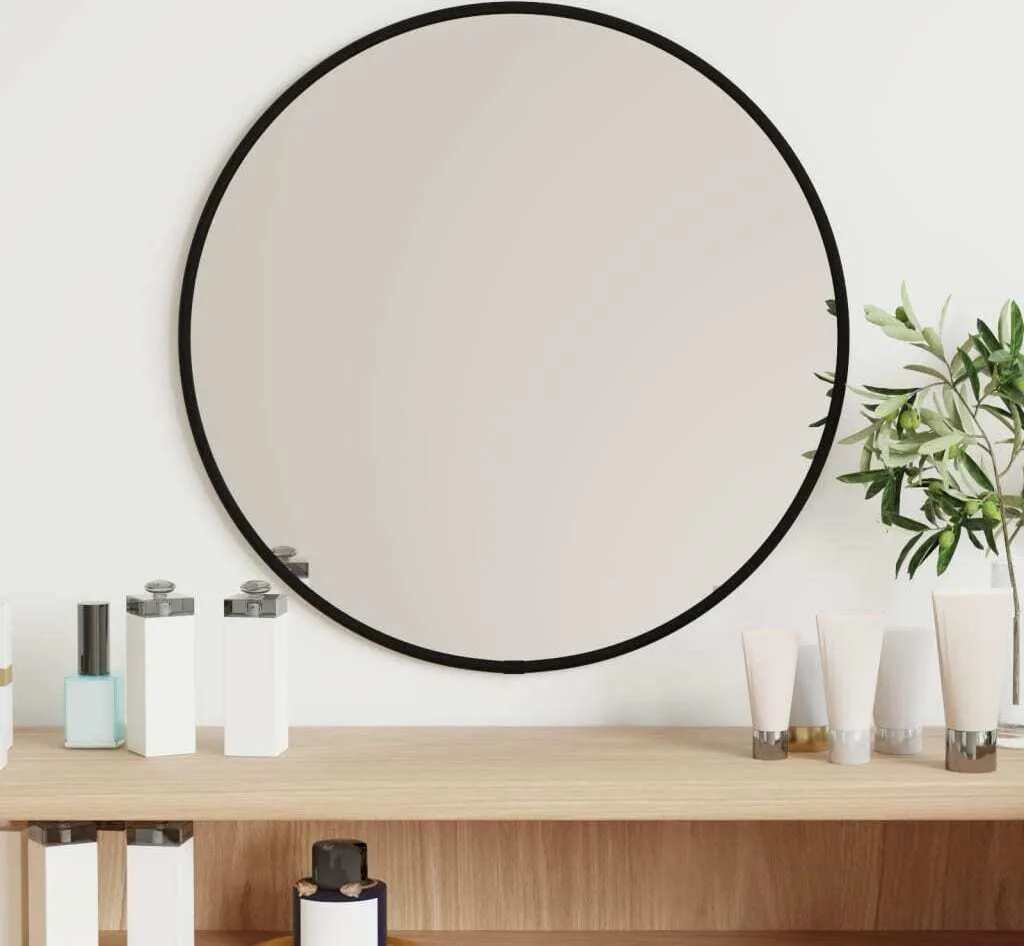 Specchio Rotondo Nero 40 cm vidaXL - Complemento d'Arredo Loft Moderno - 7