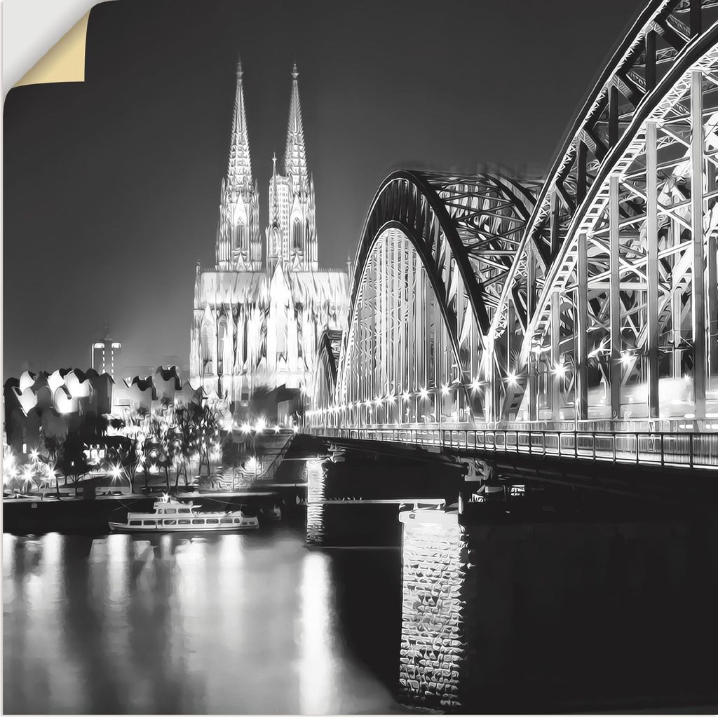 ARTland Wandbild, selbstklebend Köln Skyline Abstrakte Collage 19 Größe: 70x70 cm