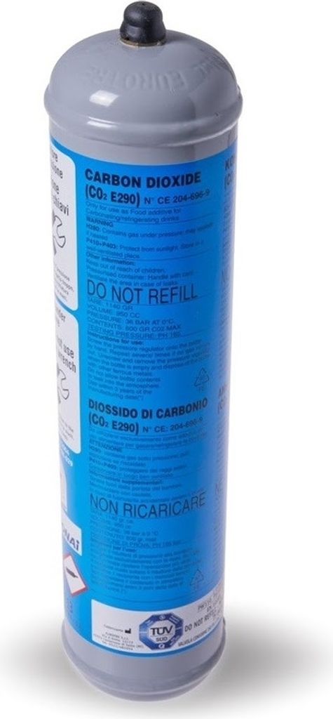 CO2 E290 Flasche / E290 Zylinder / Sauerstoff Füllung 600 Gramm / Kohlensäure Kartusche