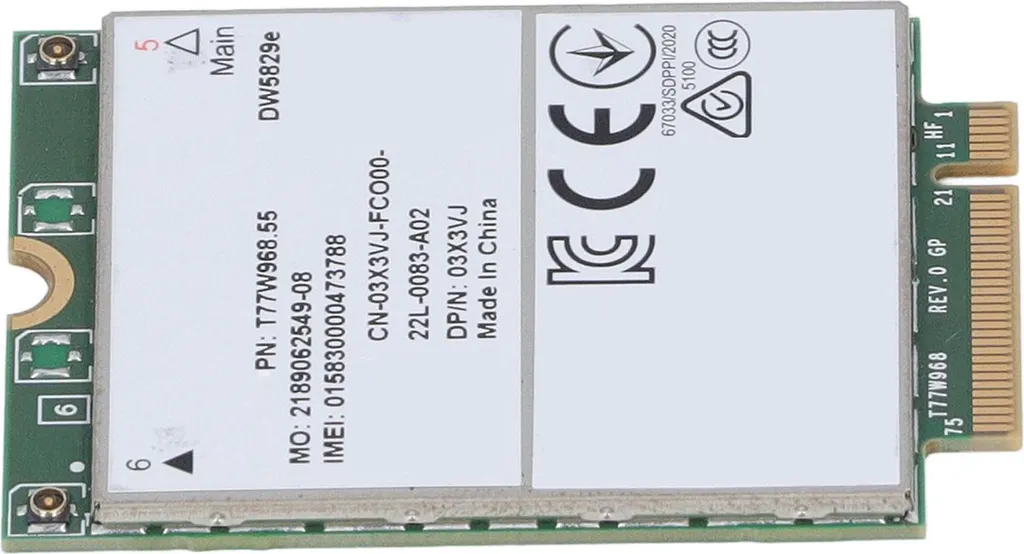Module 4G DW5829e T77W968 pour Internet Mobile sur PC Latitude 7530