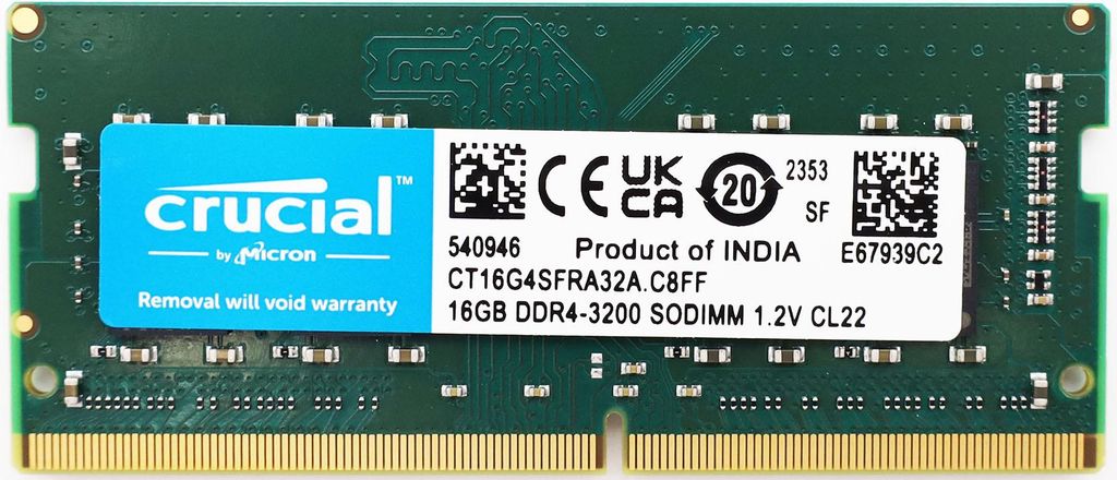 Crucial Arbeitsspeicher 16GB DDR4 3200 MT/s SODIMM 260pin