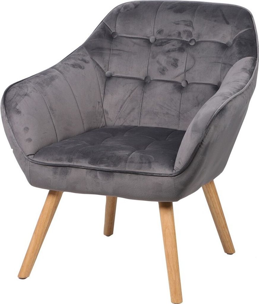 Meublorama FD-152047*1C/12KG, Samt, Grau, 700 mm, 740 mm, 850 mm, 11 kg