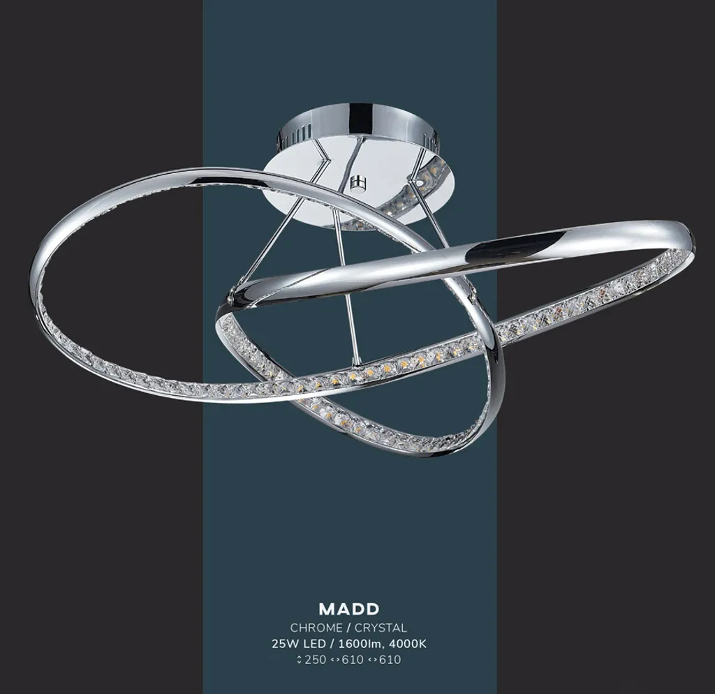 Plafonnier LED MADD 25W 4000K Argenté Ø61cm - Éclairage Design Chic - 3