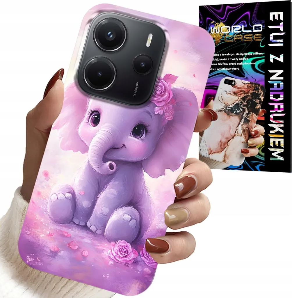Custodia Xiaomi Note 14 4G Elefante Rosa Folio - Protezione Elegante