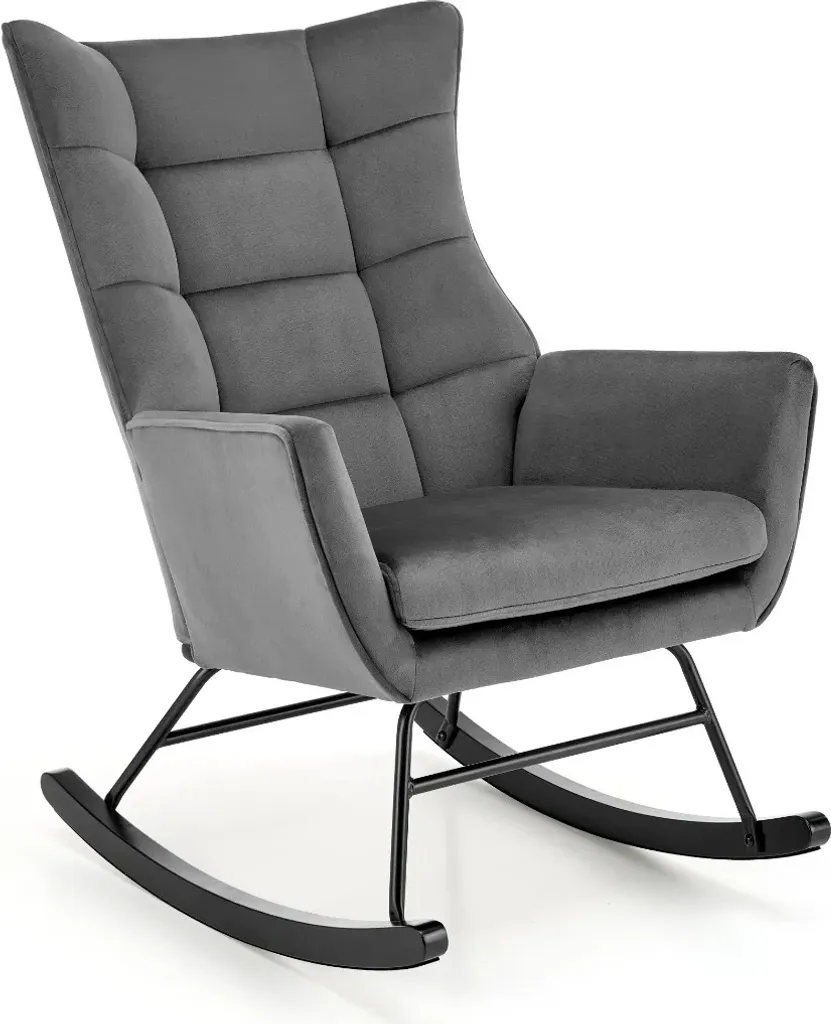 Rocking chair en frêne Bazalto - Fauteuil à bascule de salon boisé
