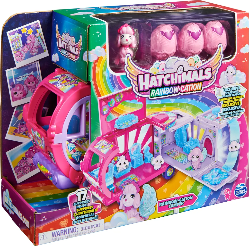 Hatchimals Caravane Rose Transformable avec Espace de Jeu Intégré 2 en 1