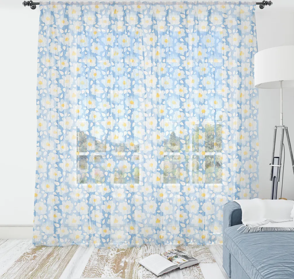 Tissu Mural en Satin Soyeux ABAKUHAUS à Motif Floral Rétro 274x274 cm