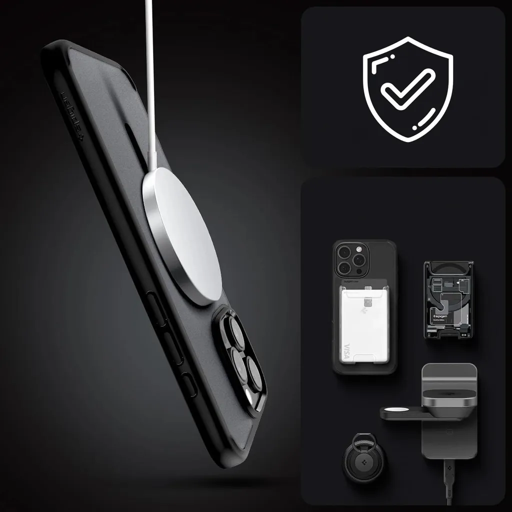 Coque Spigen iPhone 16 Pro Max avec MagSafe Noir - Protection Robuste