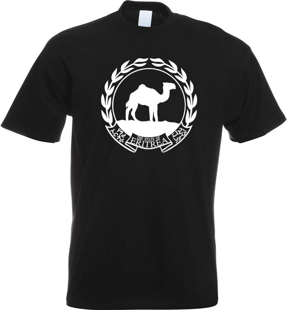 Kiwistar - T-Shirt - schwarz - Eritrea Wappen Motiv Bedruckt Funshirt Design Print - mit Motiv Bedruckt - Funshirt Design - Sport - Freizeit - Herr...
