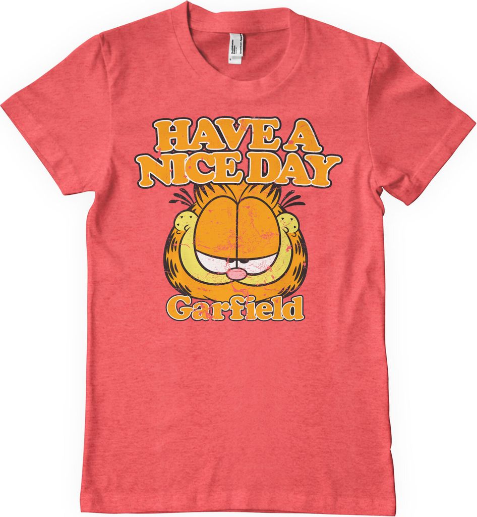Garfield - Have A Nice Day T-Shirt - X-Large - RedHeather