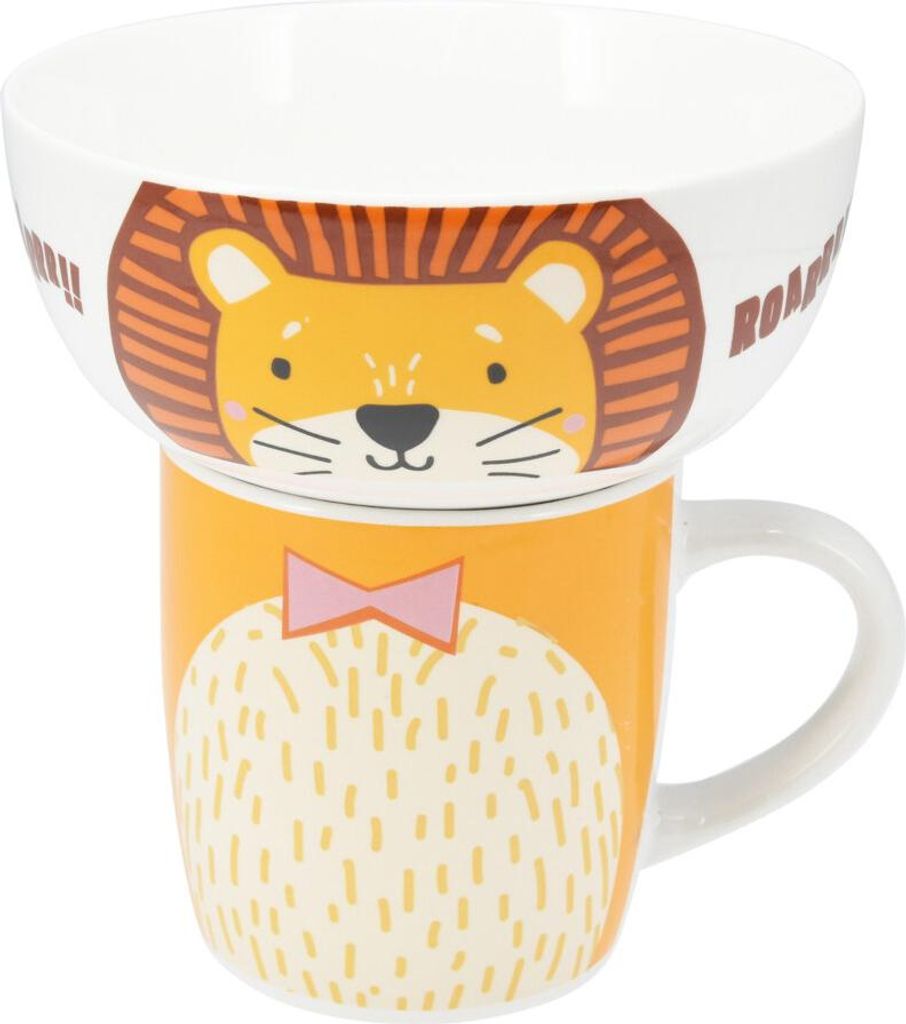 Geschenkset für Kinder: Porzellanschale und -becher, 600 ml + 360 ml, 2er-Set