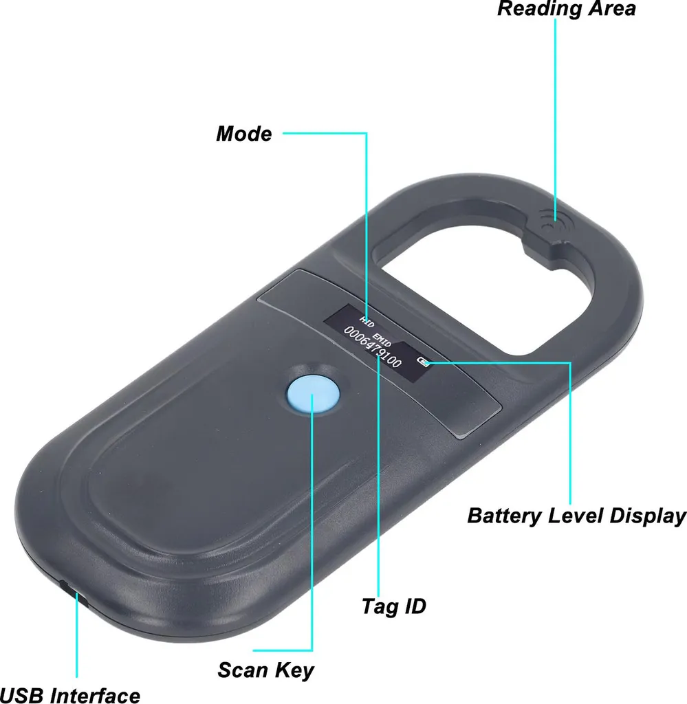 Lecteur puce scanner transpondeur portable pour identifier animal perdu - 3