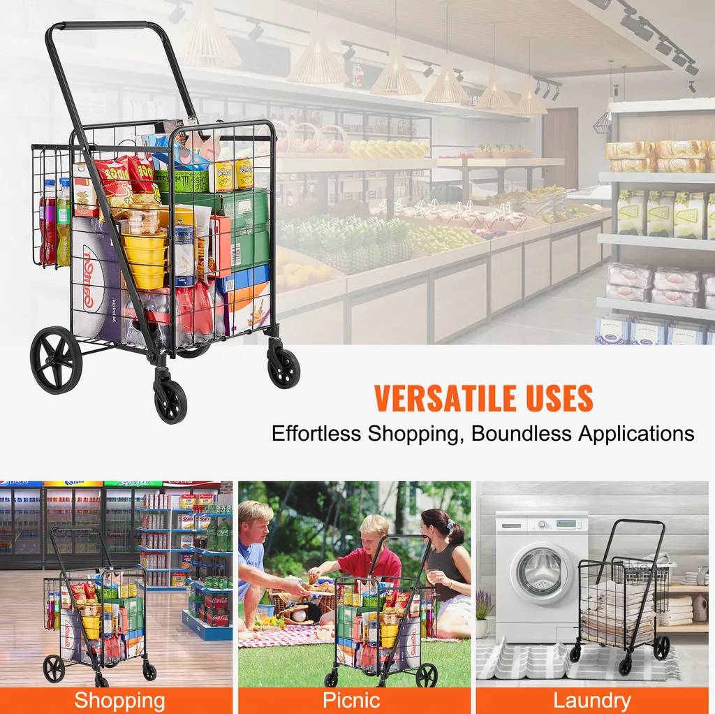 Chariot robuste multi-usage 110 lbs à roues pivotantes à 360 degrés