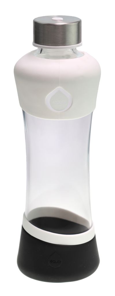 Equa 688926 Trinkflasche Active White | 550ml | Temperaturbeständig | Glas