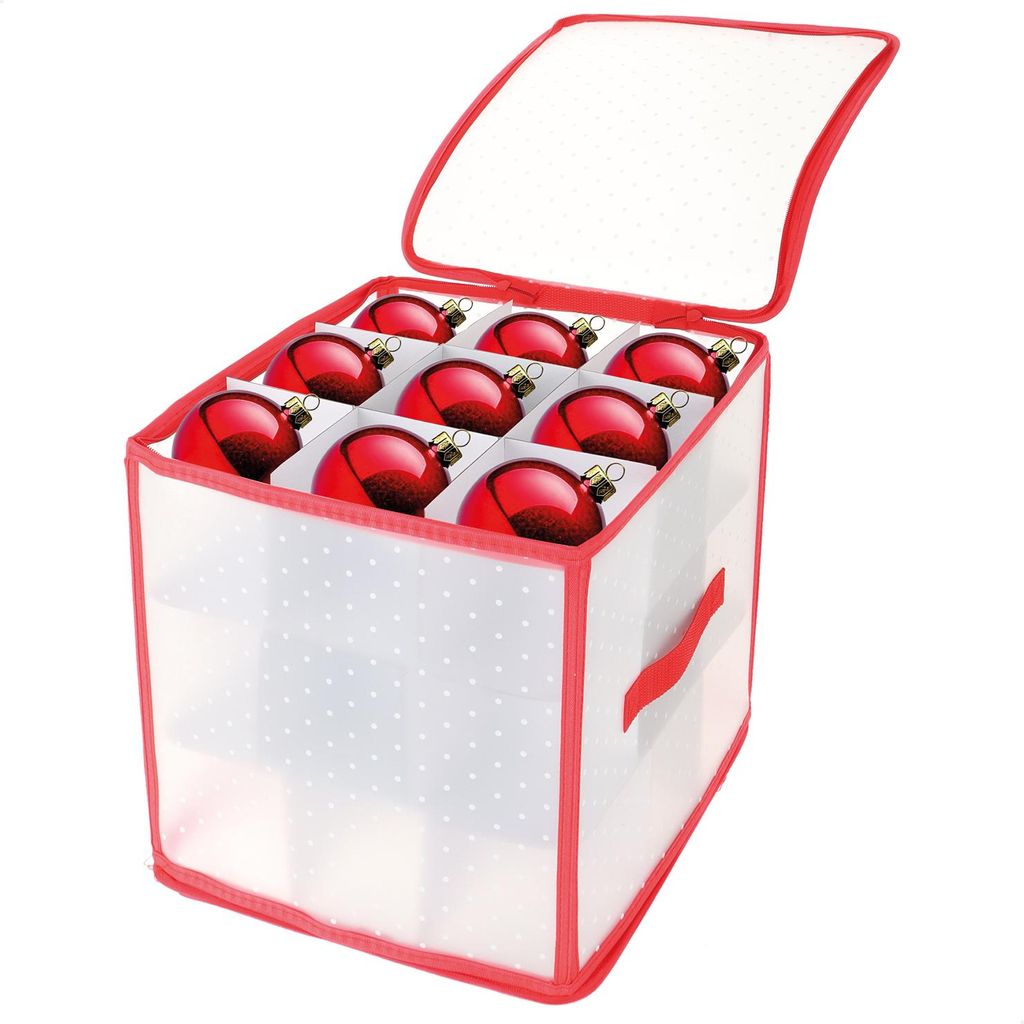COM-FOUR Aufbewahrungsbox für Weihnachtskugeln - 31 x 31 x 31 cm