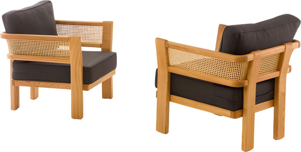 Moderne schwarze Holz-Textil Sessel im zeitgenössischen Design