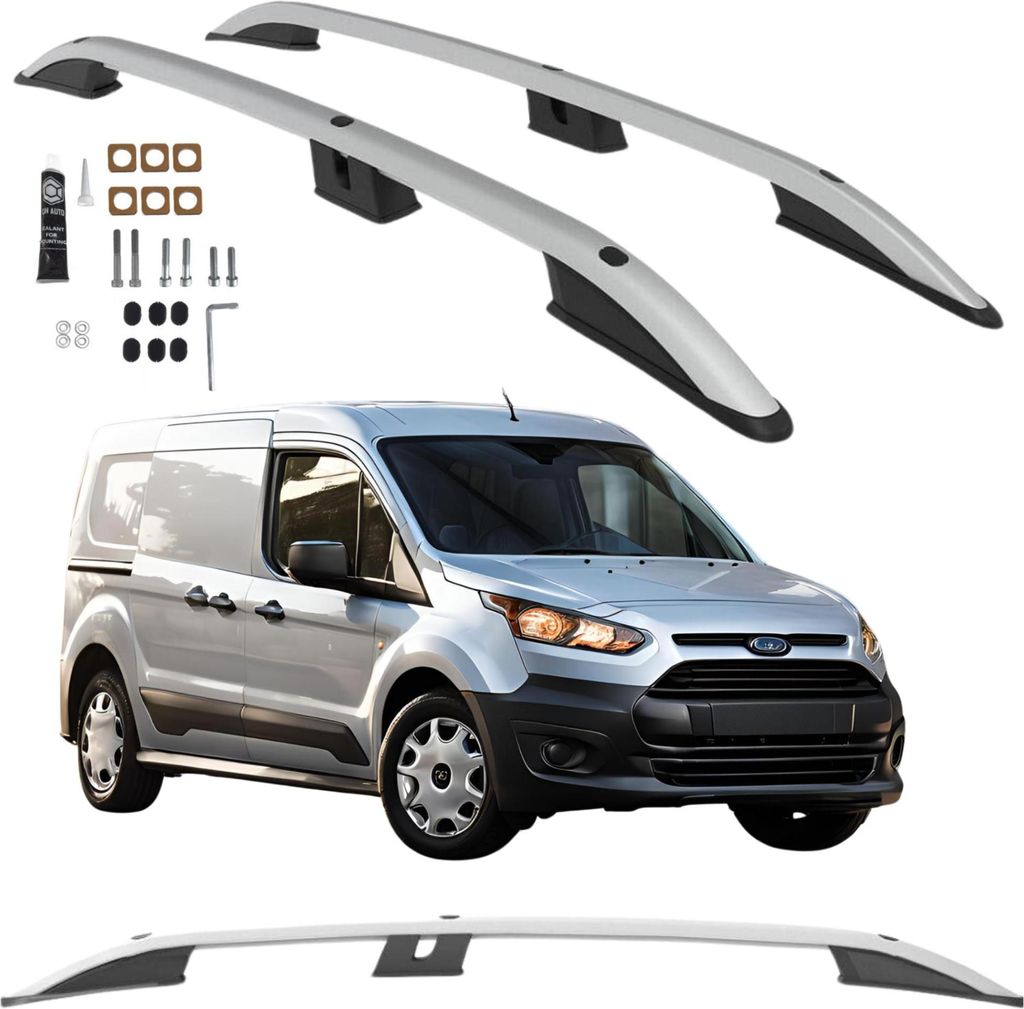 Silberne Dachreling FORD Transit Connect Baujahr von 2014 bis 2022 L2 lang