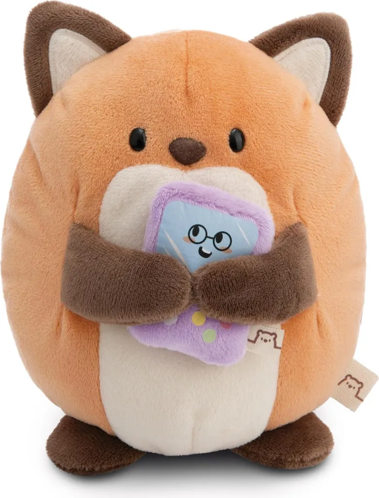 Nici Renard Geeks avec Jeu Vidéo en Boîte Cadeau Peluche 16cm Marron