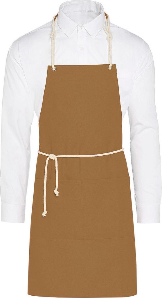 SG Accessories JG15P-CA-Bib | CORSICA - Cord Bib Apron with Pocket 80x70 cm - Farbe: Caramel - Größe: One Size