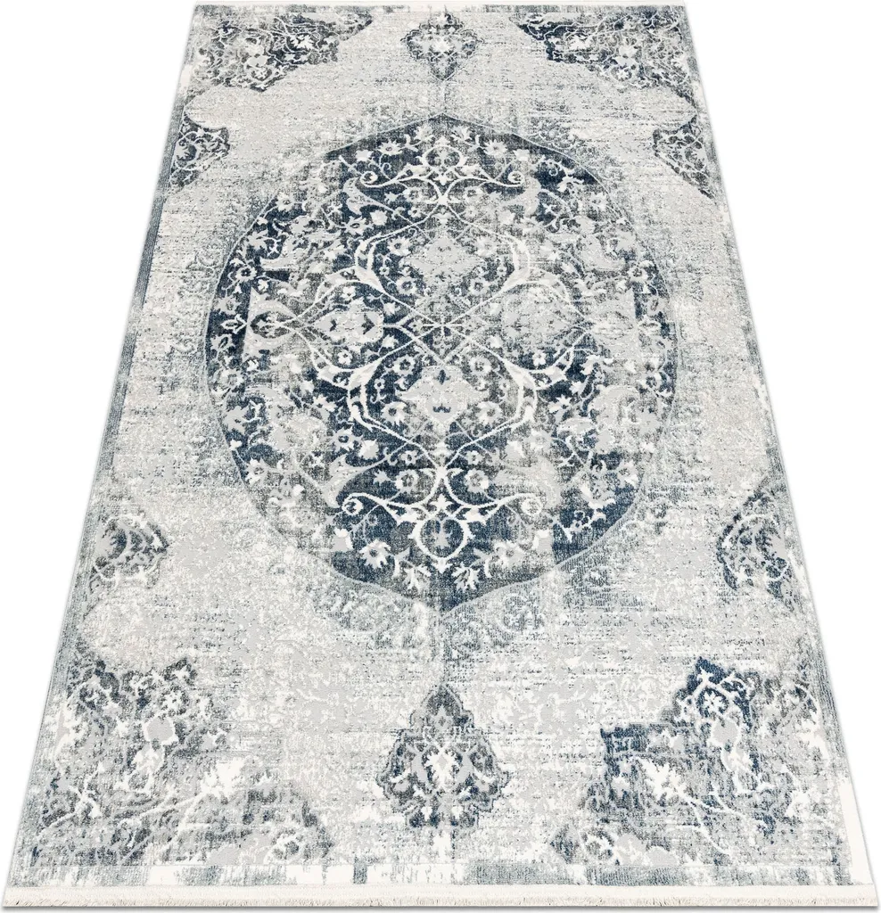 Tapis moderne bleu 140x190 cm pour salon et chambre chic DISTIN 0820A