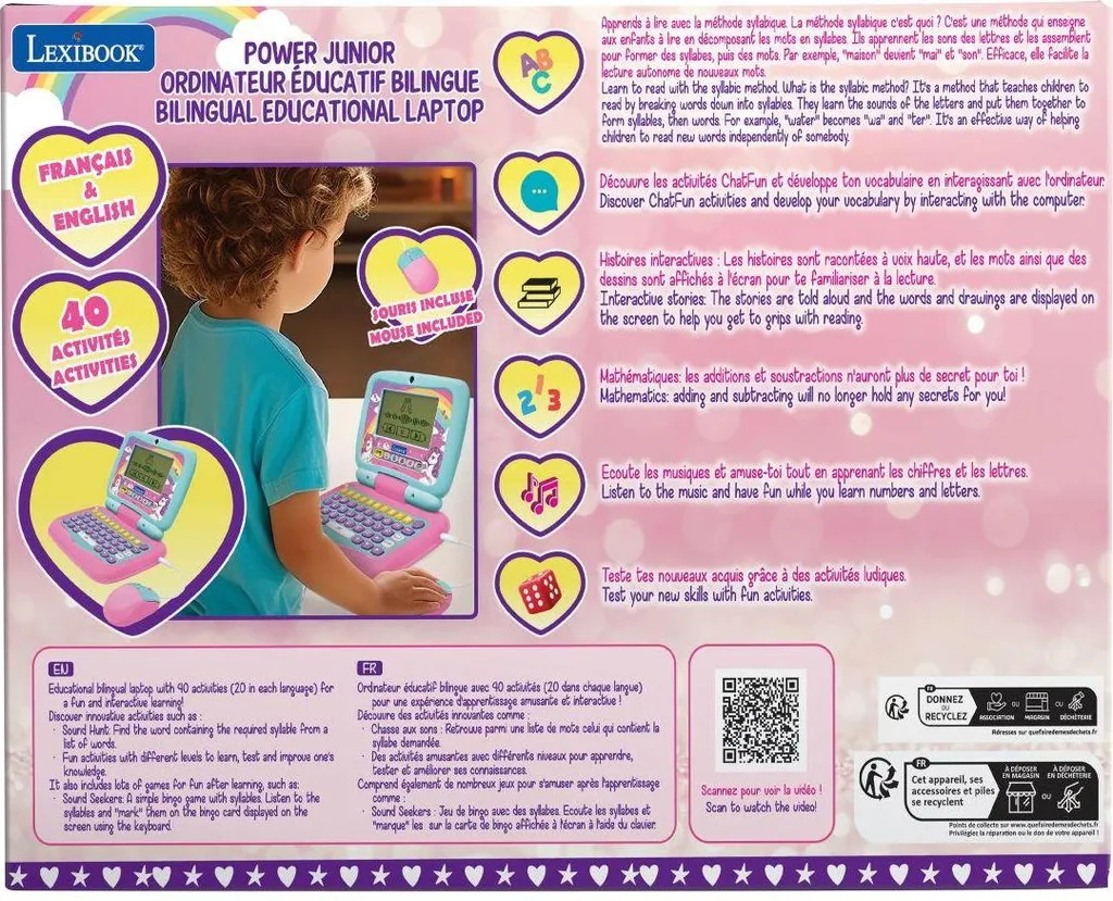 Ordinateur éducatif licorne bilingue pour limiter le temps d'écran - 4